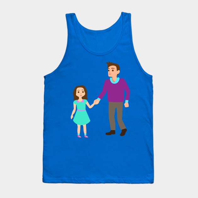 Father and Daughter Walking Tank Top by holidaystore